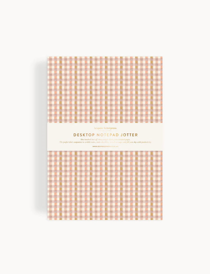 Primrose Gingham Notepad Desktop Jotter