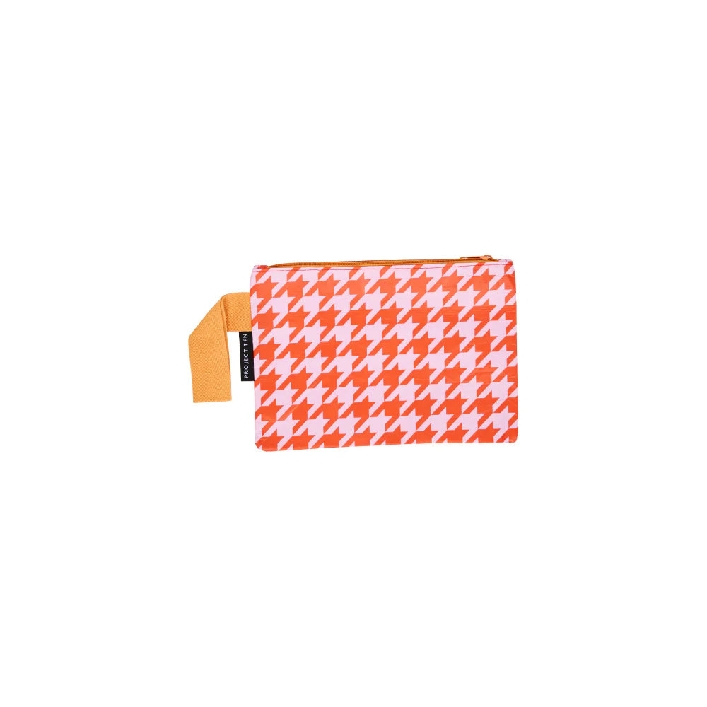 Mini Zip Pouch: Houndstooth