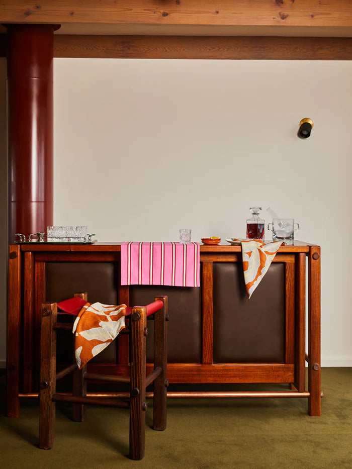 Raspberry Stripe Tea Towel