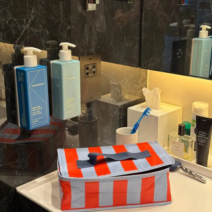 Takeaway Bag: Red & Blue Stripe