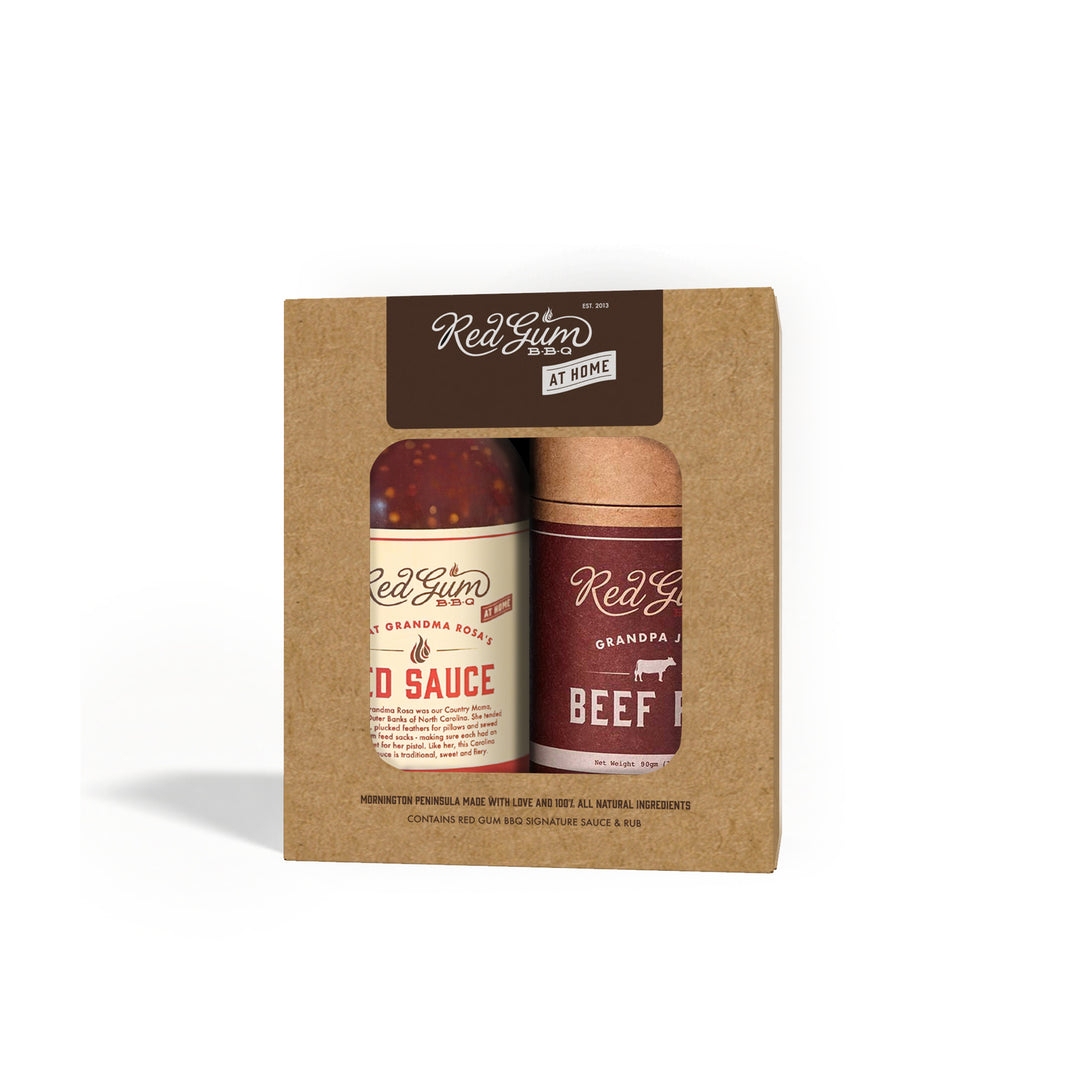 Red Gum BBQ Gift Box: Small Red Sauce + Beef Rub