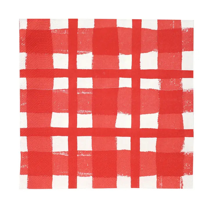 Red and white checkered pattern on a white background