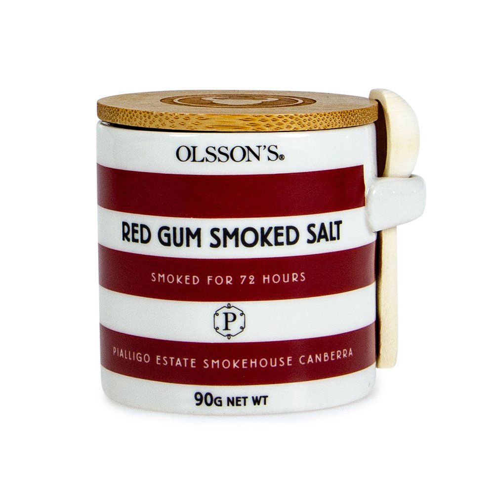 Olsson's Redgum Smoked Sea Salt in Stoneware Canister 90gm