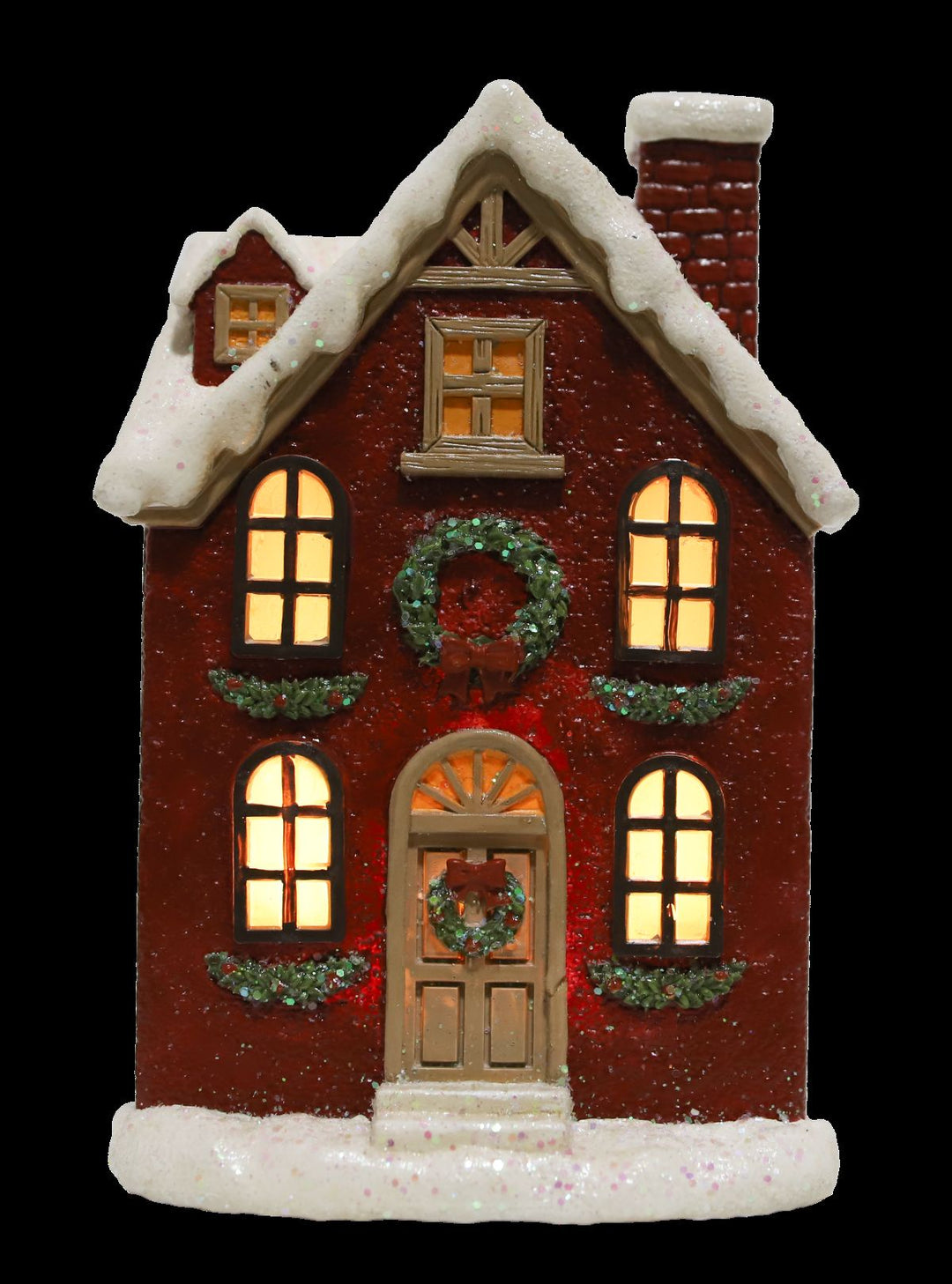 Resin Light-Up Village with Brick House