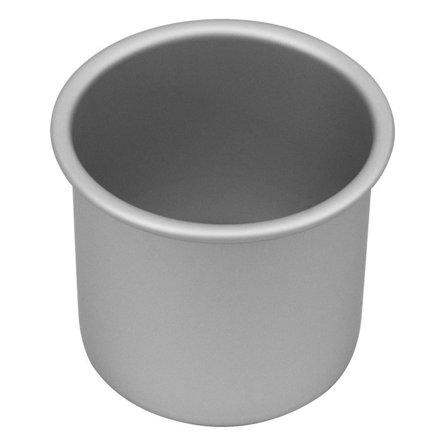 Gray cake pan on a white background