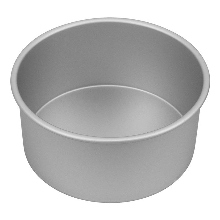 Silver metallic bowl on a white background