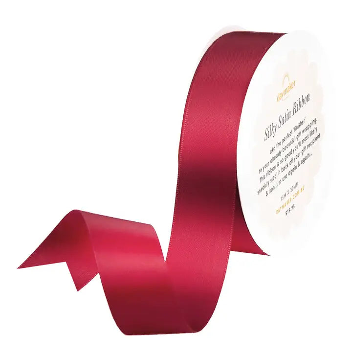 Ruby Red Satin Ribbon 15m