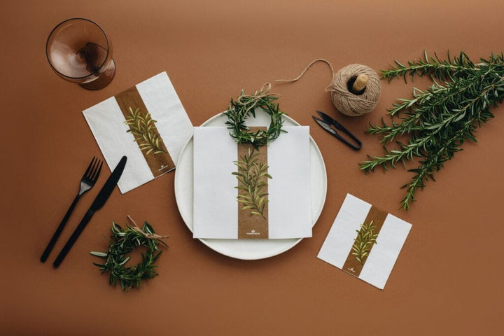 Rustic Rosemary Dinner Napkins