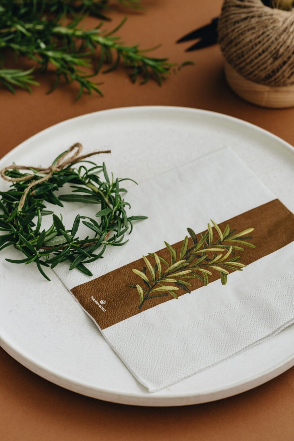 Rustic Rosemary Dinner Napkins