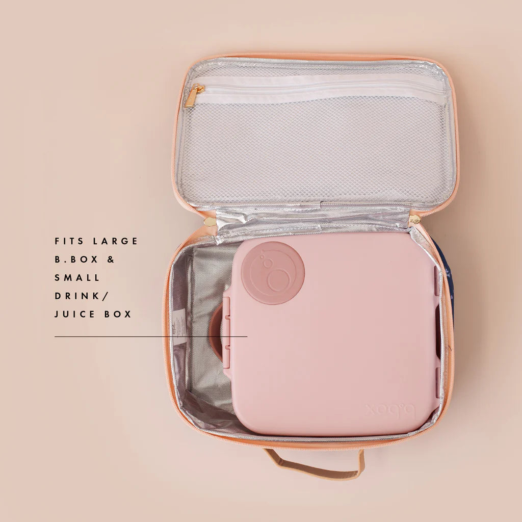Pink container with a clear lid on a beige background