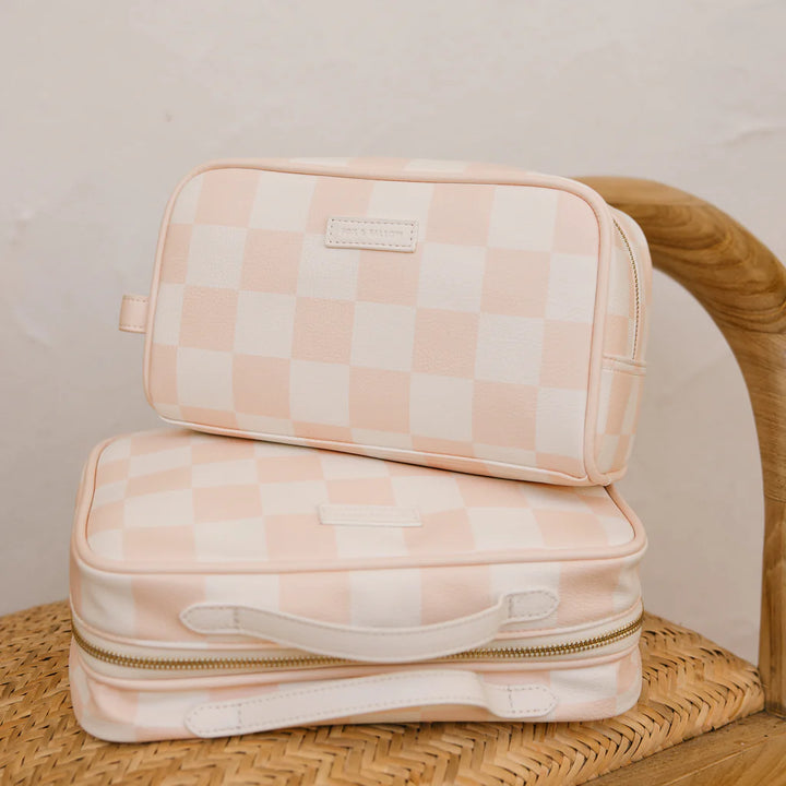 Toiletry Bag: Salmon Check