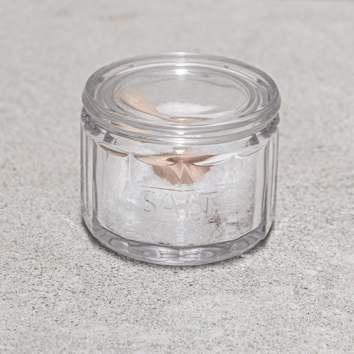 Glass Salt Pot + Wooden Scoop