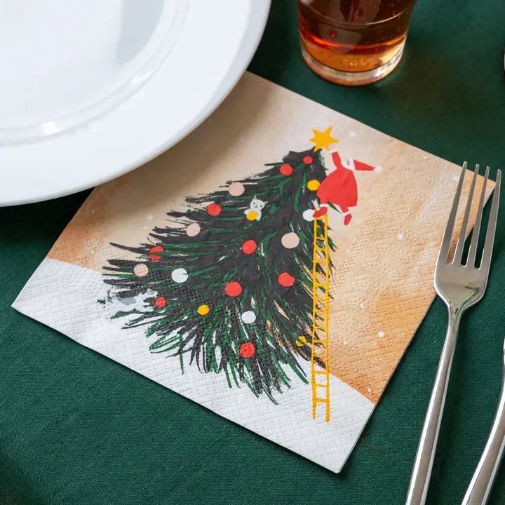 Santa & Tree Christmas Paper Napkins