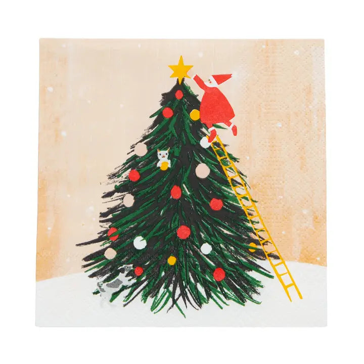 Santa & Tree Christmas Paper Napkins