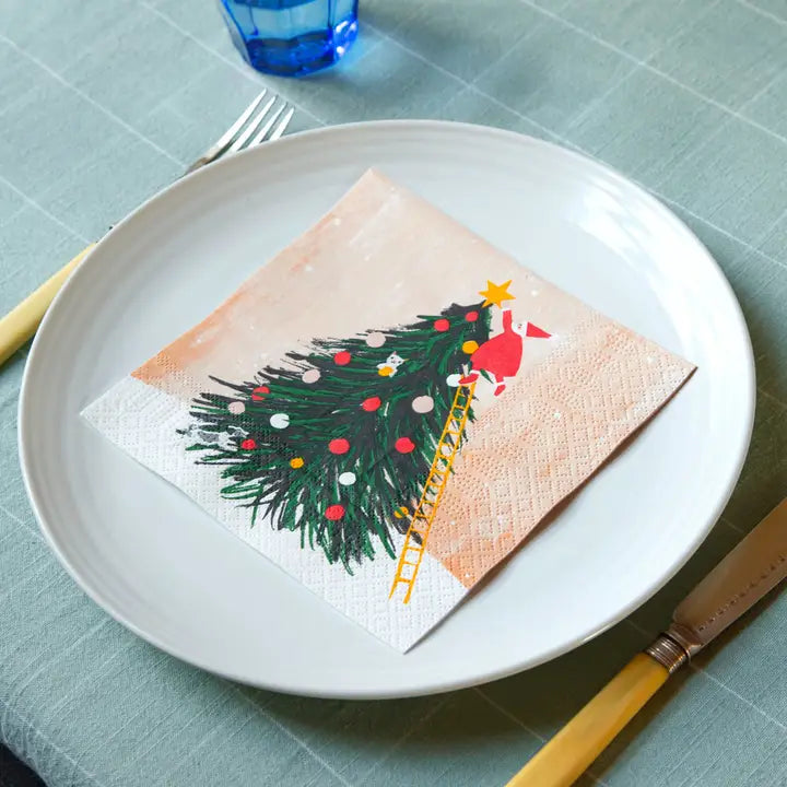 Santa & Tree Christmas Paper Napkins