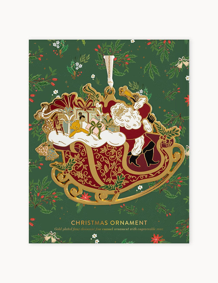 Bespoke Santa's Sleigh Ride Enamel Ornament
