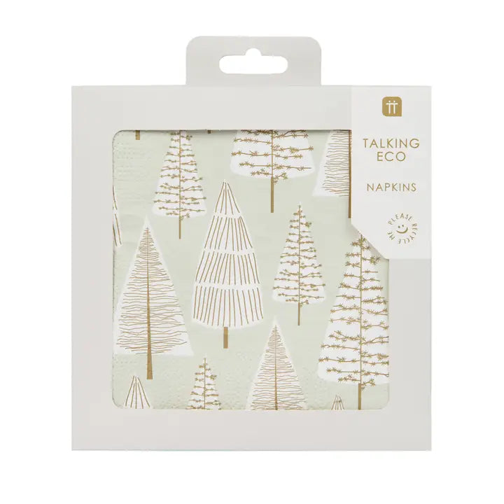 Silver & Gold Christmas Tree Paper Napkins