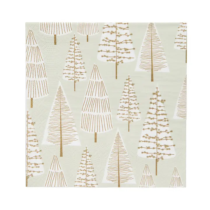 Silver & Gold Christmas Tree Paper Napkins