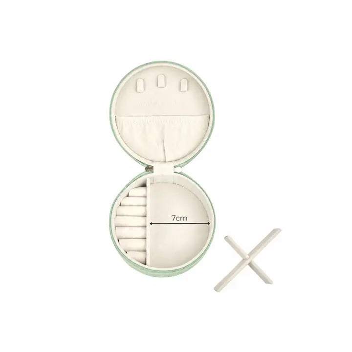 Open round container with white sticks inside, showing measurement of 7cm, on a white background.