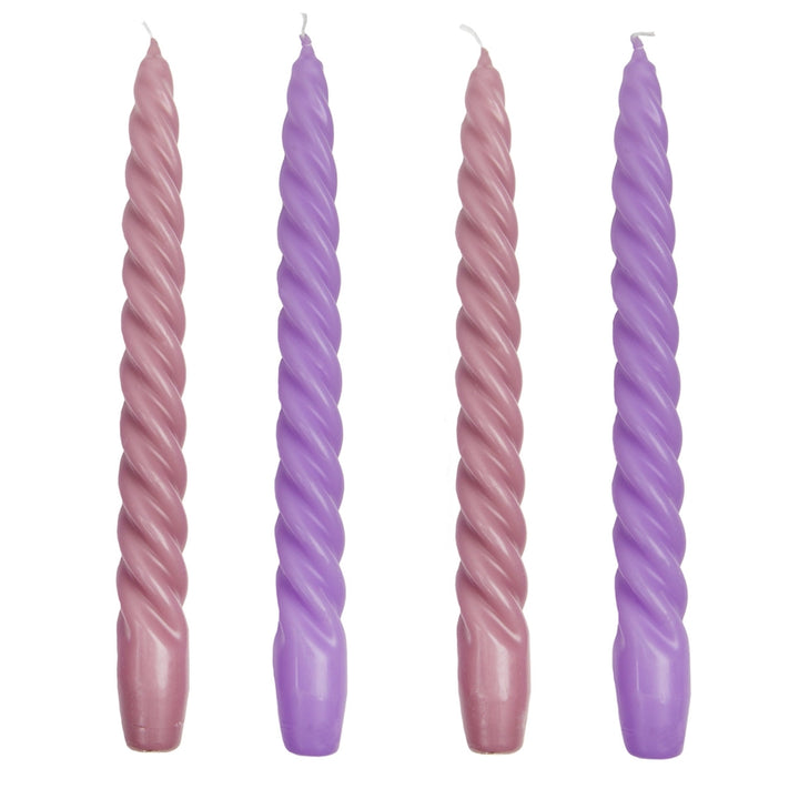 Purple Spiral Dinner Candles