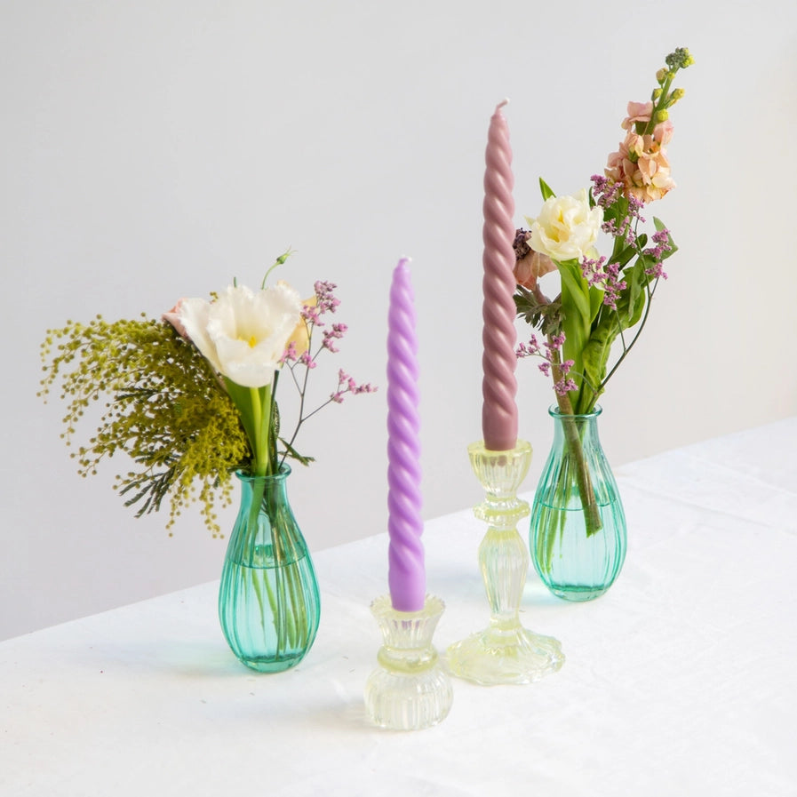 Purple Spiral Dinner Candles