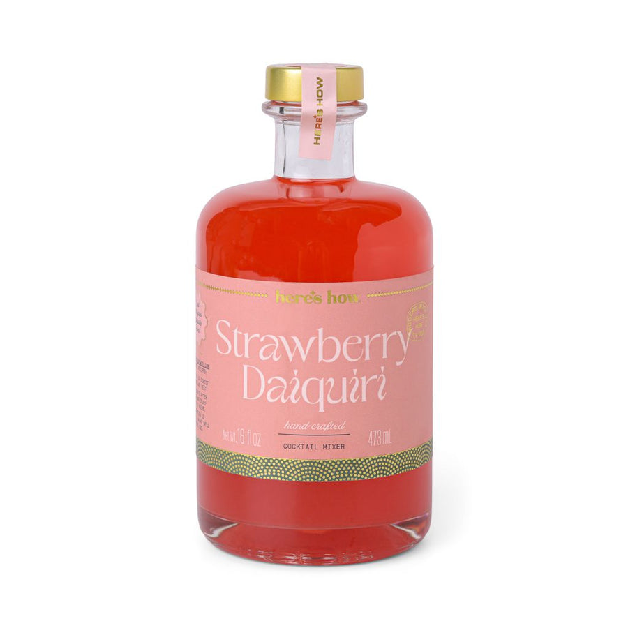 Bottle of strawberry daiquiri mixer on a white background