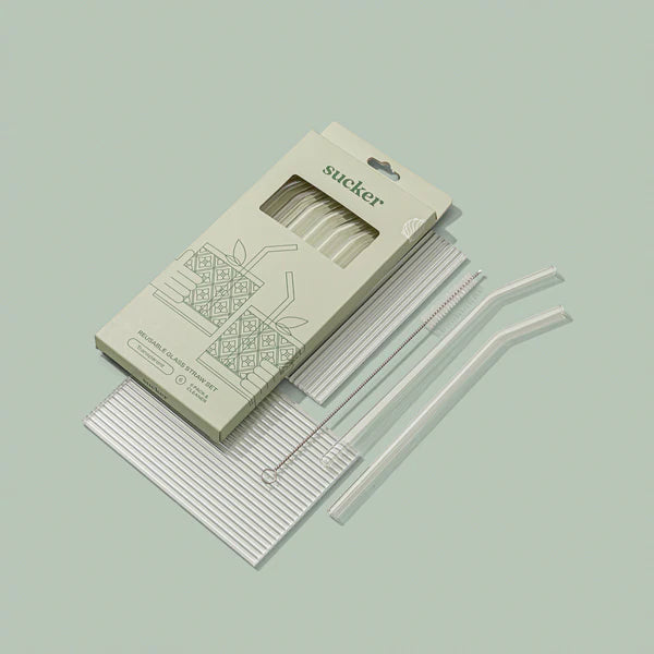 Original Glass Straw Set: Transparent