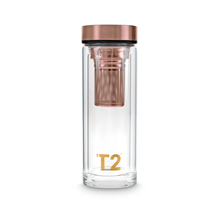T2 Rose Gold Glass Flask