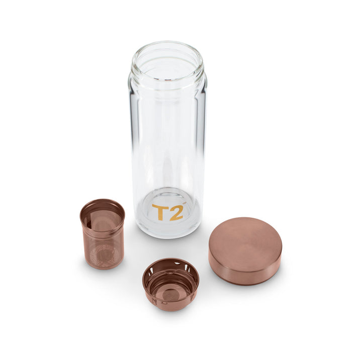 T2 Rose Gold Glass Flask