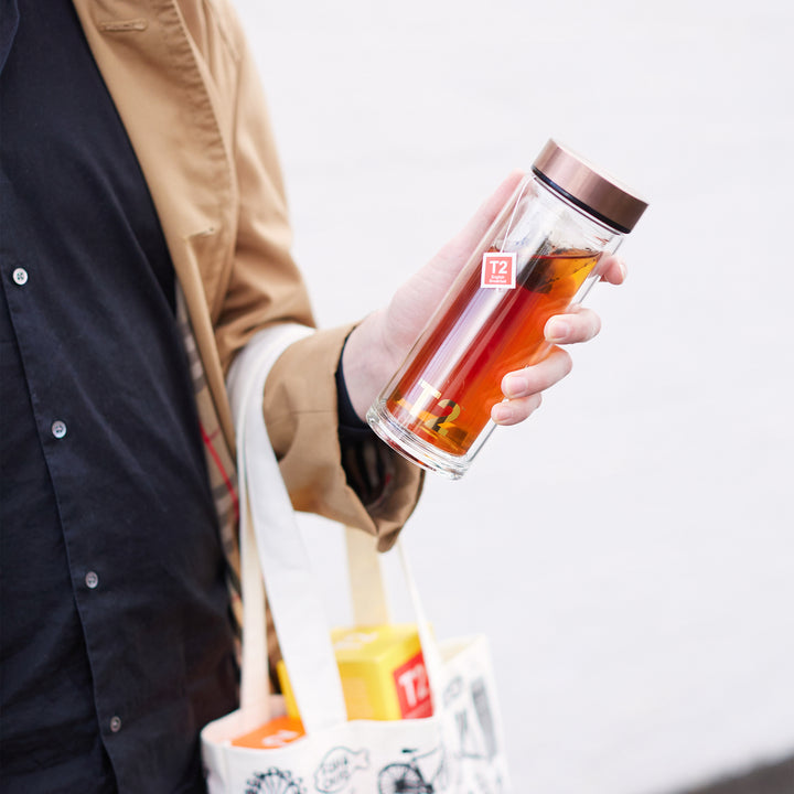 T2 Rose Gold Glass Flask