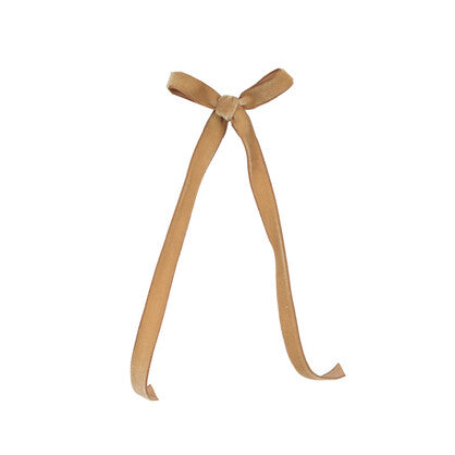 Tan Velvet Skinny Bows