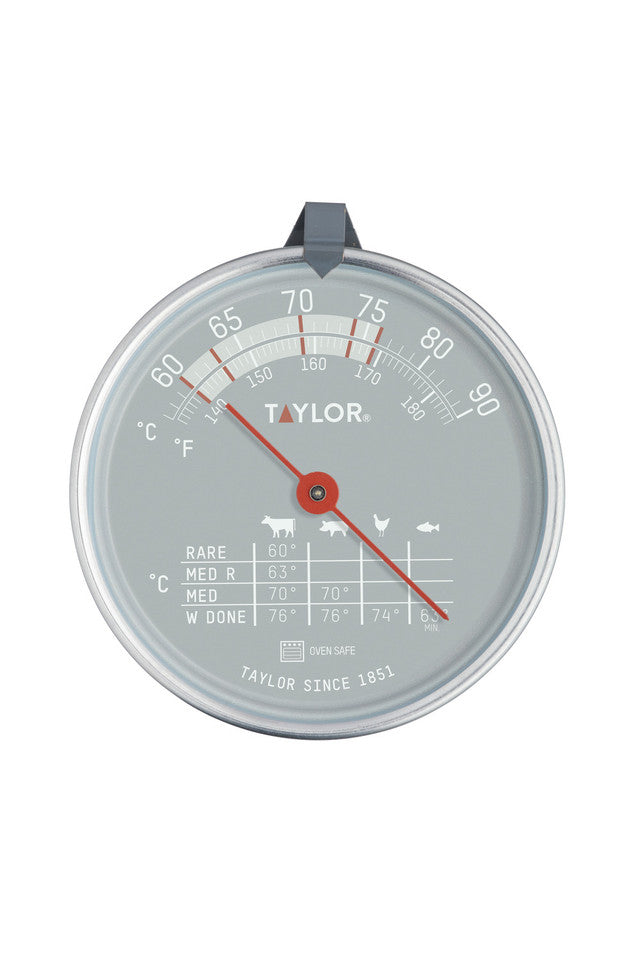 Taylor brand meat thermometer on a white background