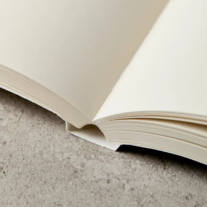 Open book on a textured surface