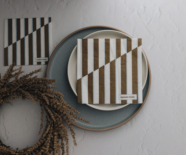 Toffee Stripe Lunch Napkins