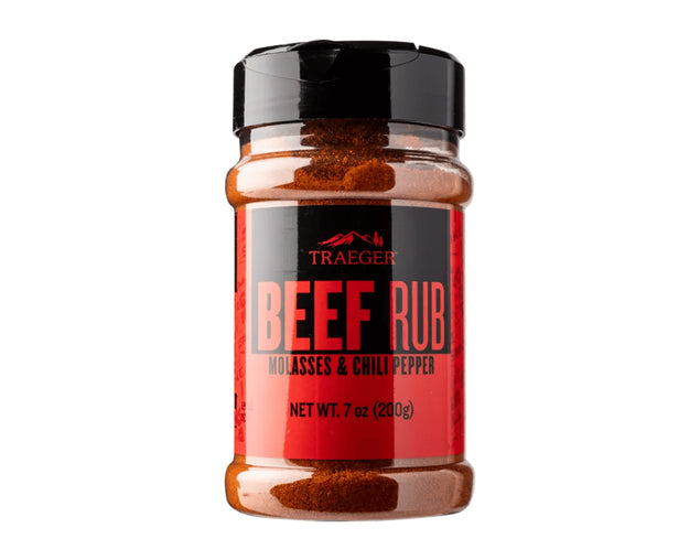 Jar of Traeger Beef Rub on a white background