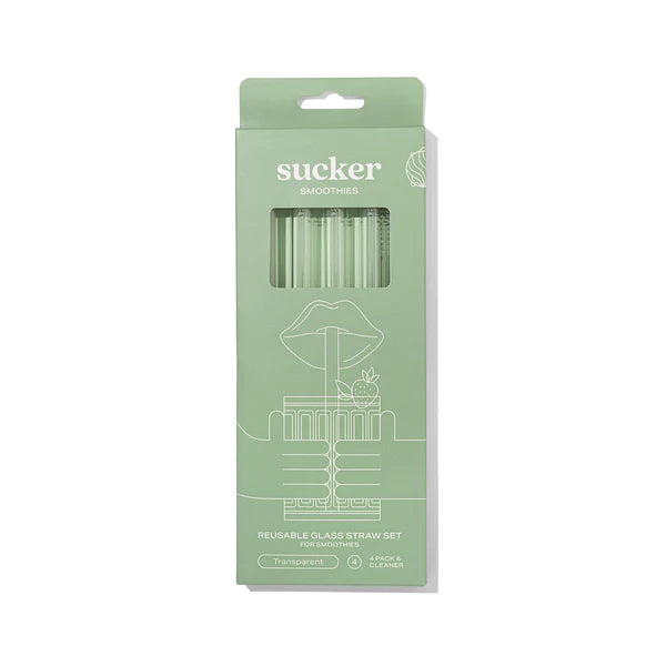 Smoothie Glass Straw Set: Transparent