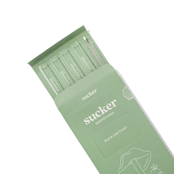 Smoothie Glass Straw Set: Transparent