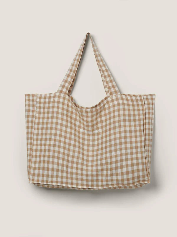 Carlotta & Gee Travel Bag: Caramel Gingham