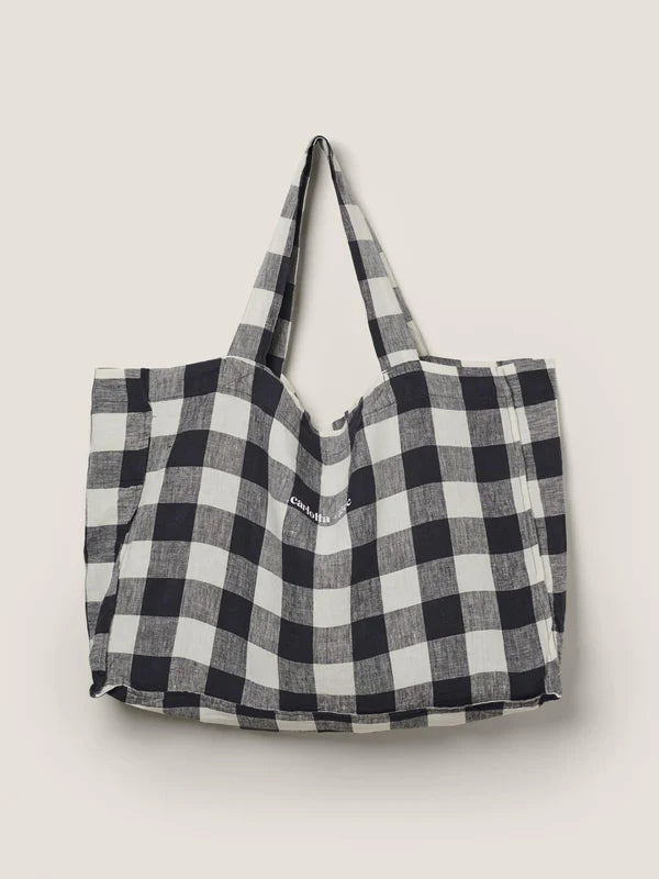 Carlotta & Gee Travel Bag: Navy Gingham