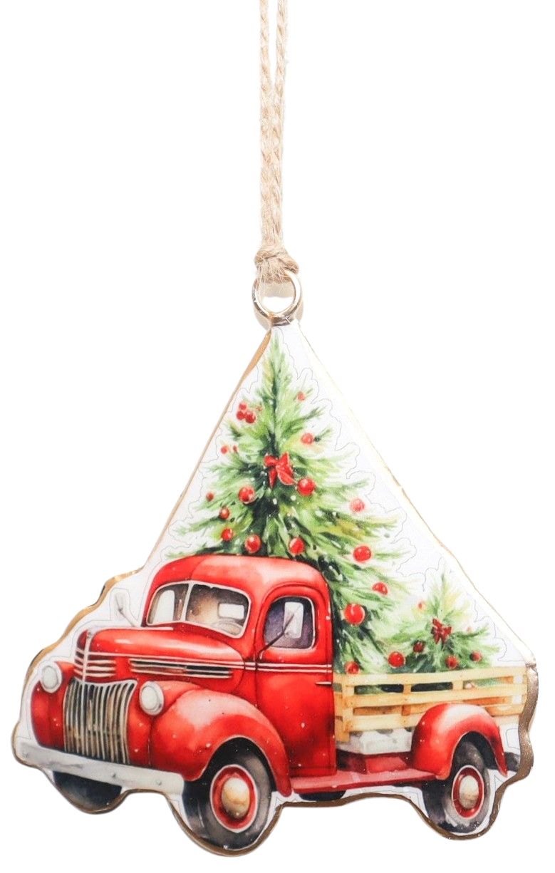 Truck with Christmas Tree Ornament