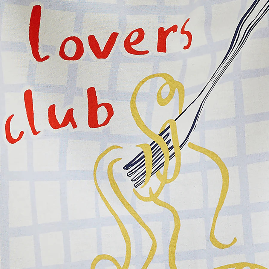Fork and spaghetti illustration with &