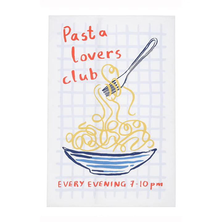 A cotton tea towel with &