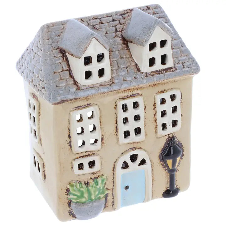 Ceramic house tealight holder