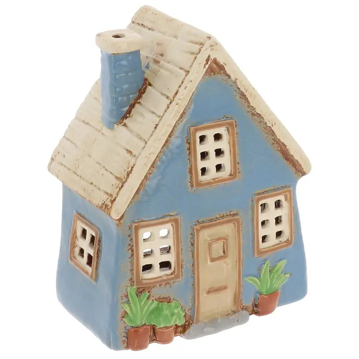 Village Pottery Garden Slat Roof House Tealight Holder