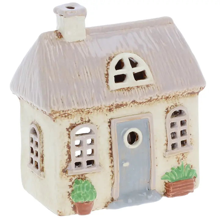 Ceramic house tealight holder