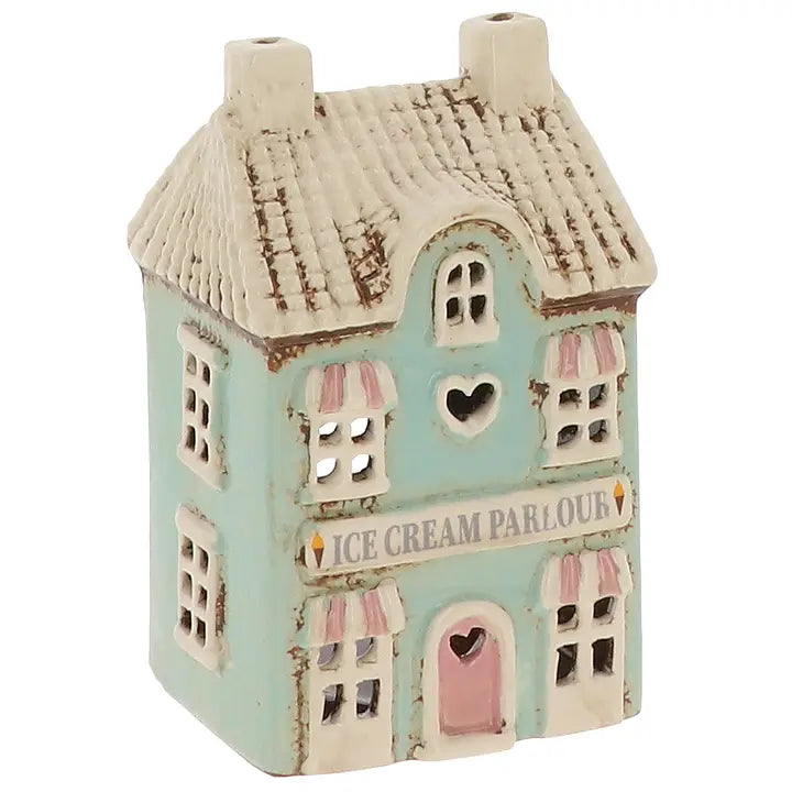Ceramic ice cream parlour  tealight holder  on a white background