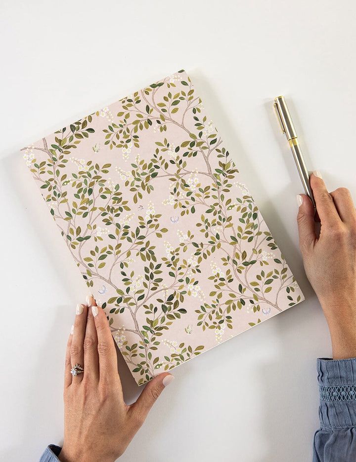 Bespoke White Blossoms Jumbo Notepad Jotter