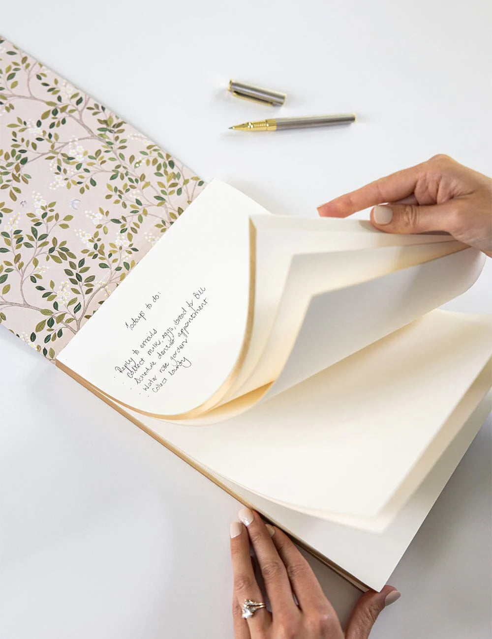 Bespoke White Blossoms Jumbo Notepad Jotter