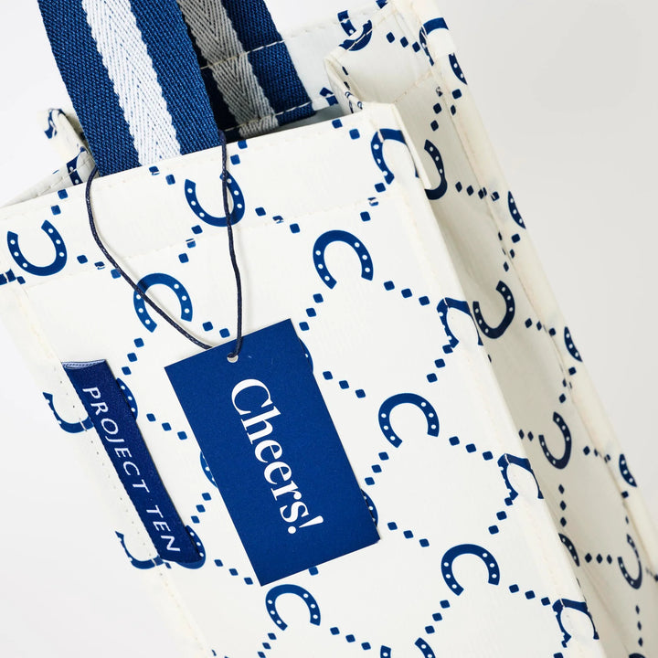Wine Bag: Navy Horseshoe