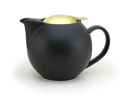 Zero Japan Tea Pot: Nobu Black with Gold Lid 1L